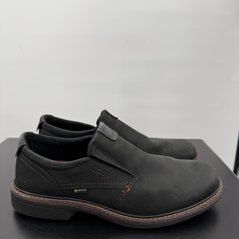 Ecco Gore-Tex Loafers Mens 8-8.5 Black Slip On Waterproof 510184 Good Condition